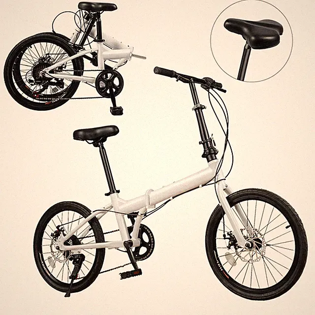 20" Folding Bike with 7 Speed Gears and Disc Brakes for Easy Commuting